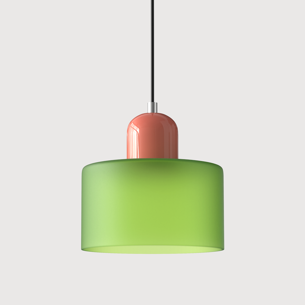 Bauhaus Glass Cylinder Pendant Light Colorful