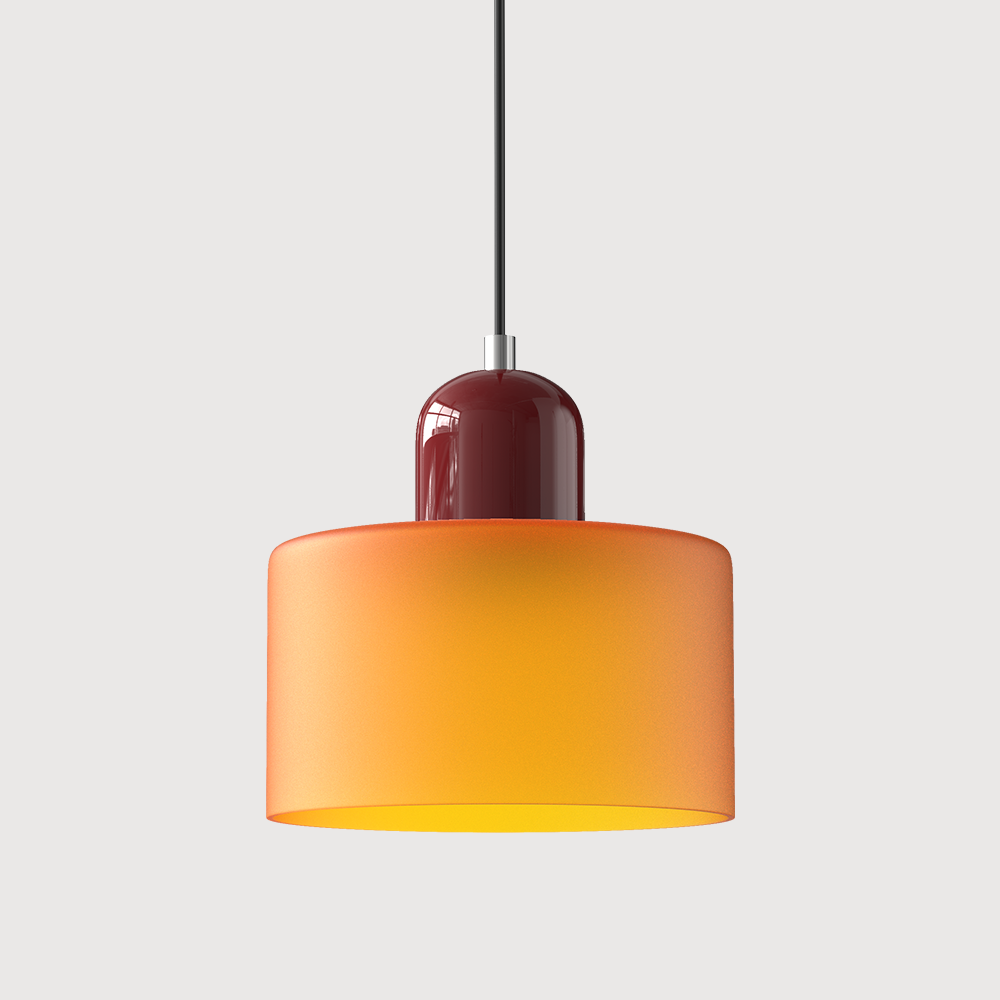 Bauhaus Glass Cylinder Pendant Light Colorful
