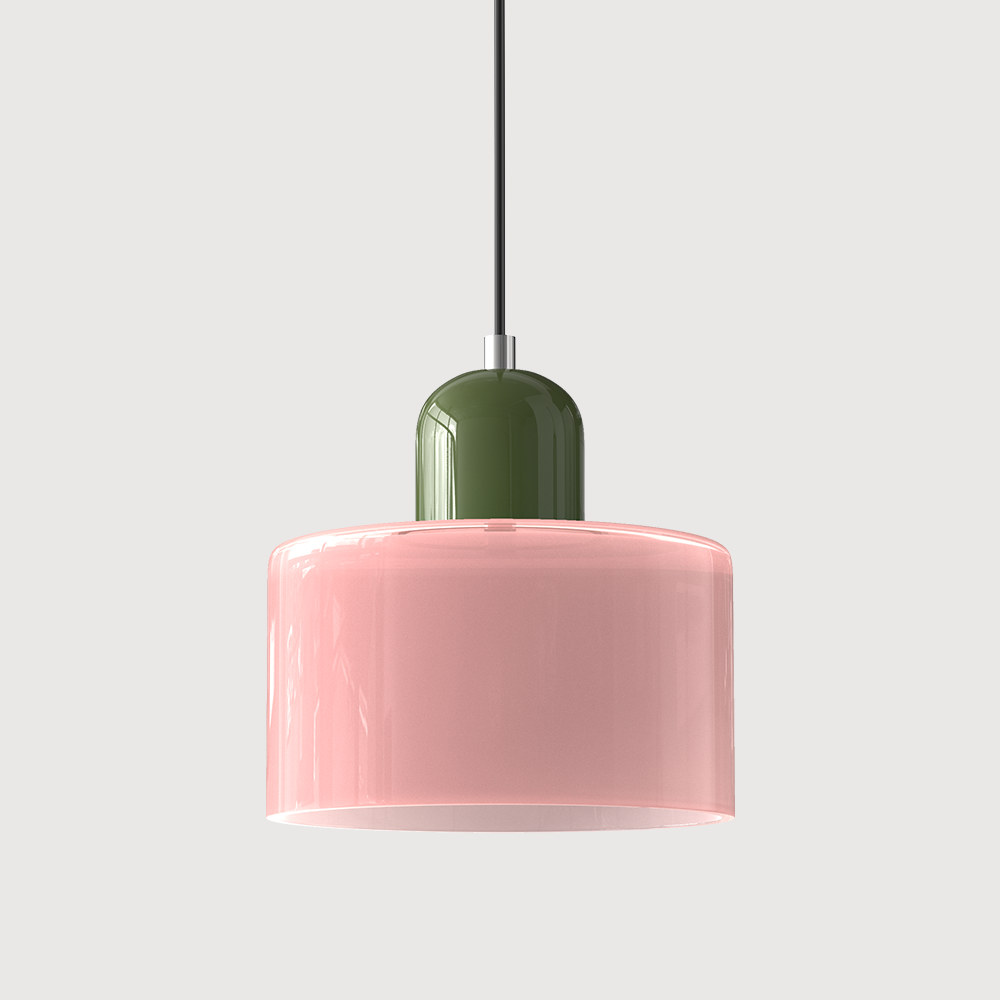 Bauhaus Glass Cylinder Pendant Light Colorful