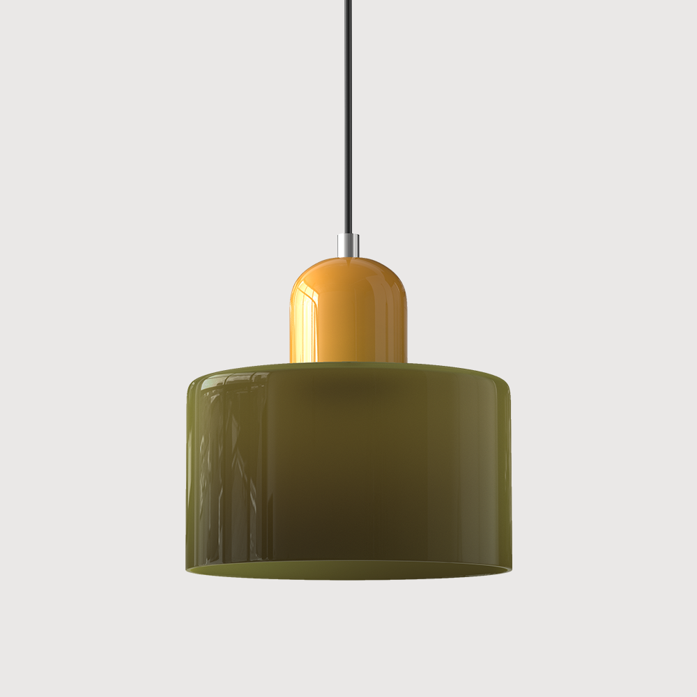 Bauhaus Glass Cylinder Pendant Light Colorful