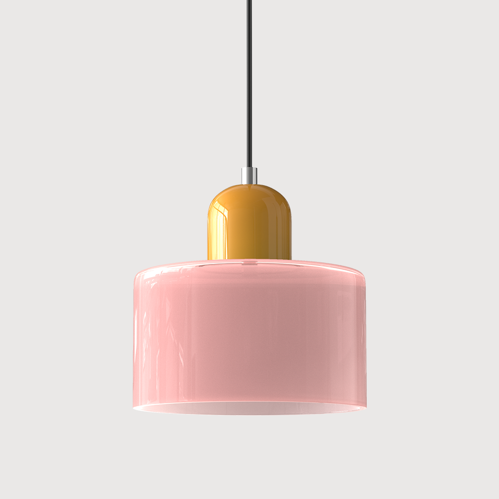 Bauhaus Glass Cylinder Pendant Light Colorful