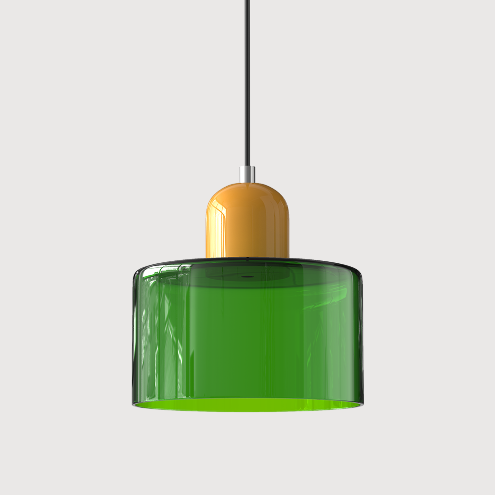 Bauhaus Glass Cylinder Pendant Light Colorful