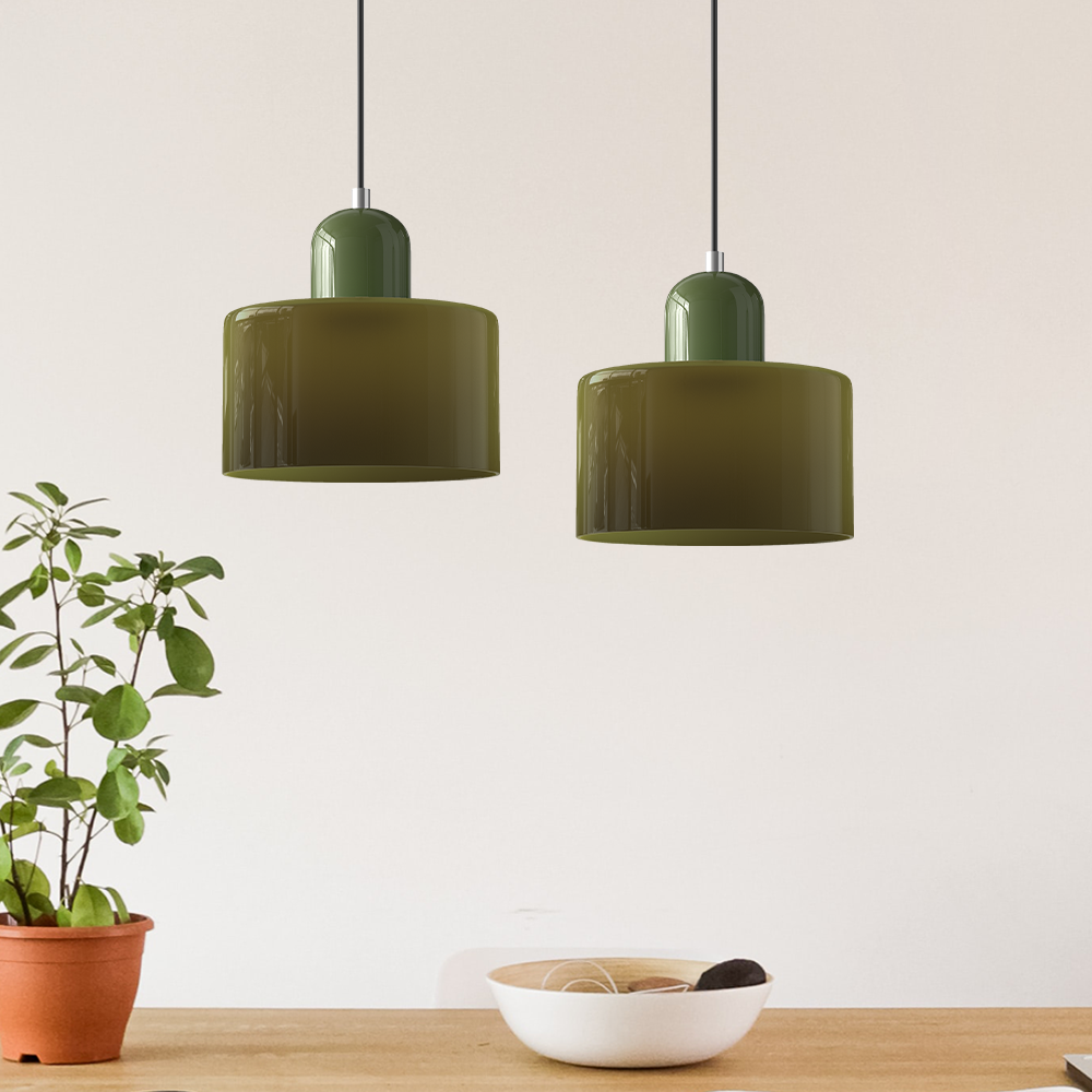 Bauhaus Glass Cylinder Pendant Light Colorful