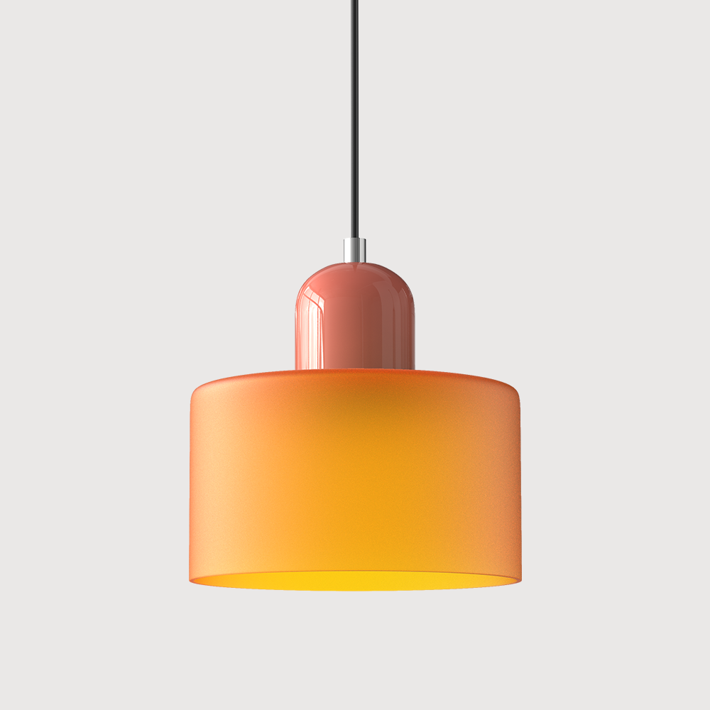 Bauhaus Glass Cylinder Pendant Light Colorful