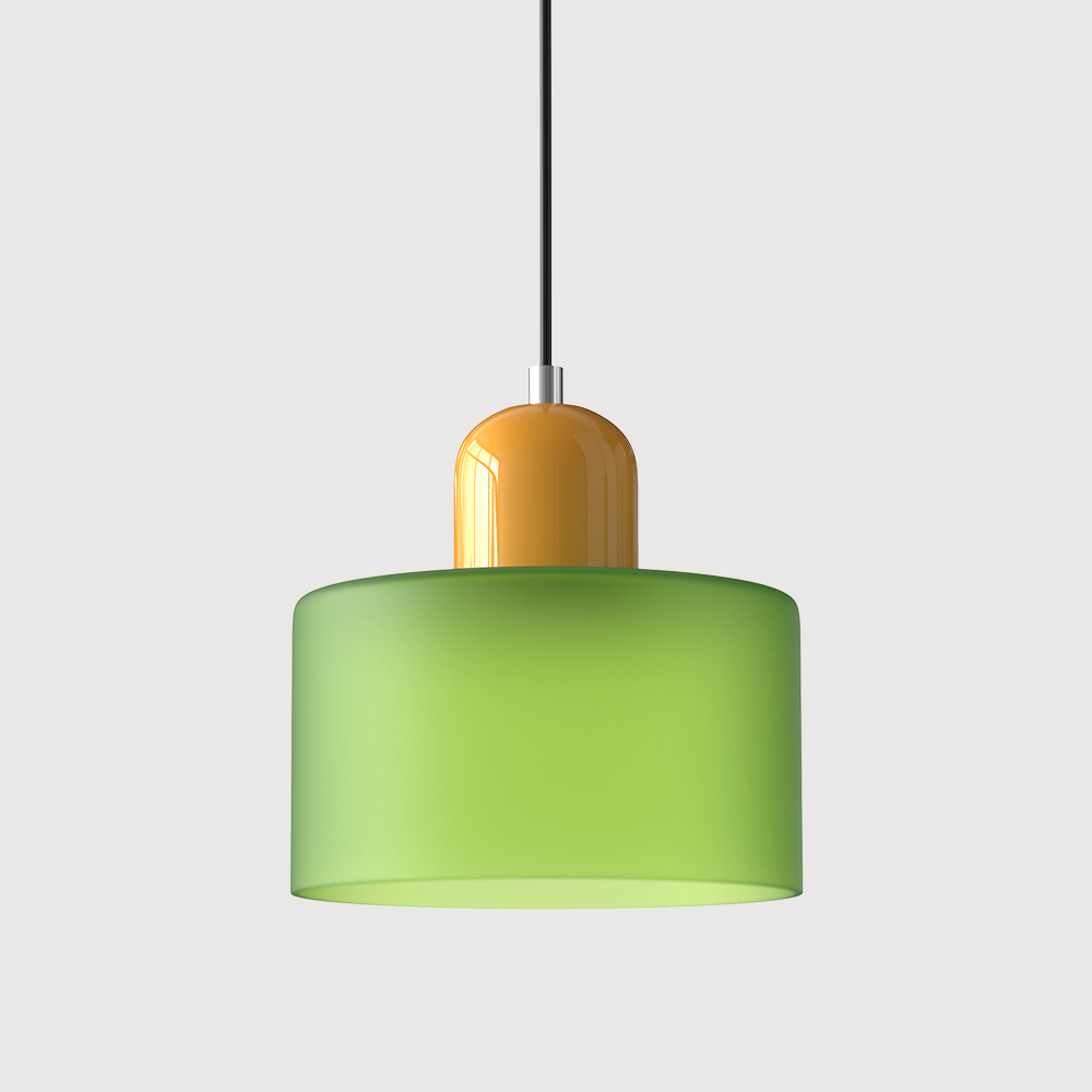 Bauhaus Glass Cylinder Pendant Light Colorful