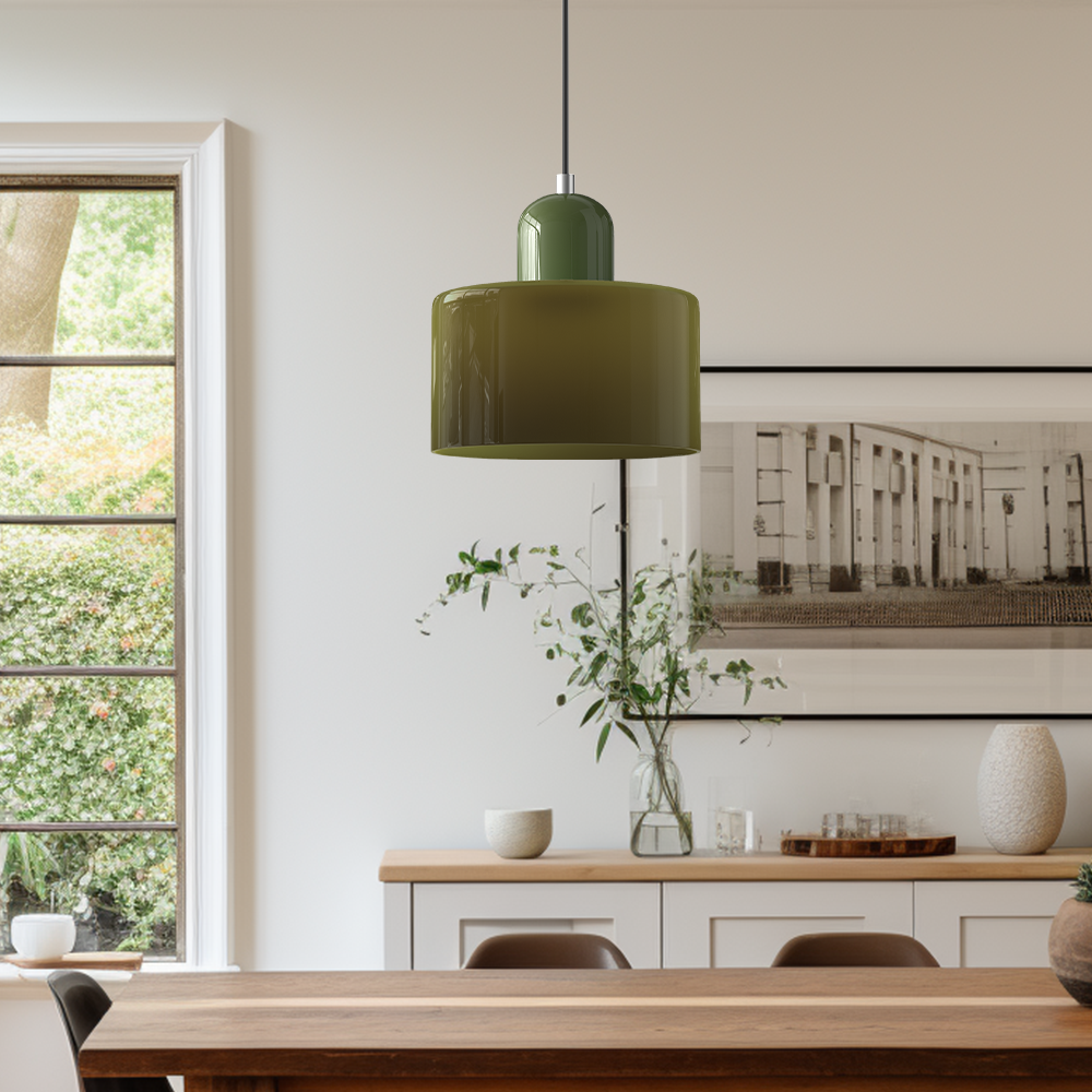 Bauhaus Glass Cylinder Pendant Light Colorful
