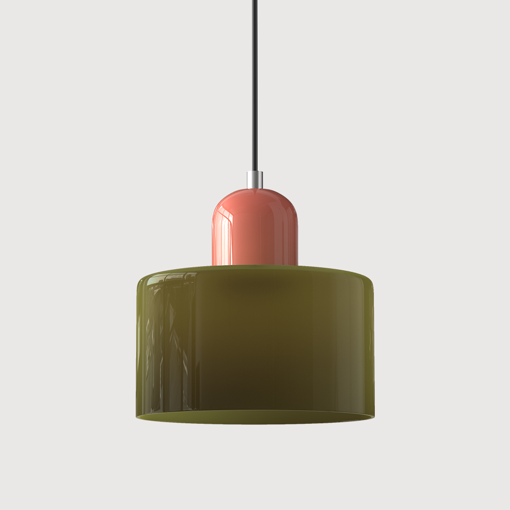 Bauhaus Glass Cylinder Pendant Light Colorful
