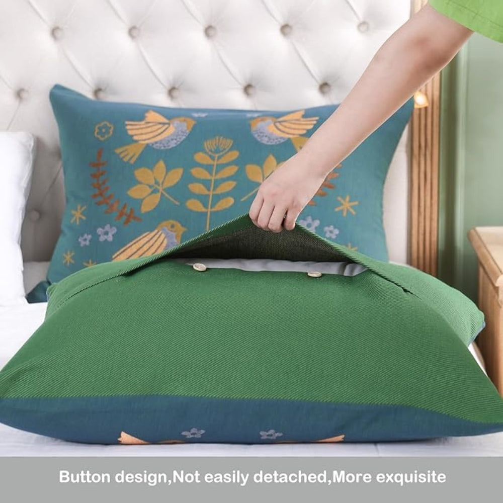 Bird Cotton Gauze Pillow Cases Set of 2