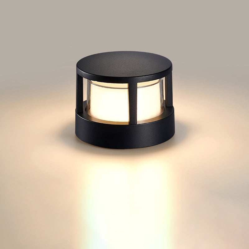 Black Aluminum LED Pillar Light with Diffuser