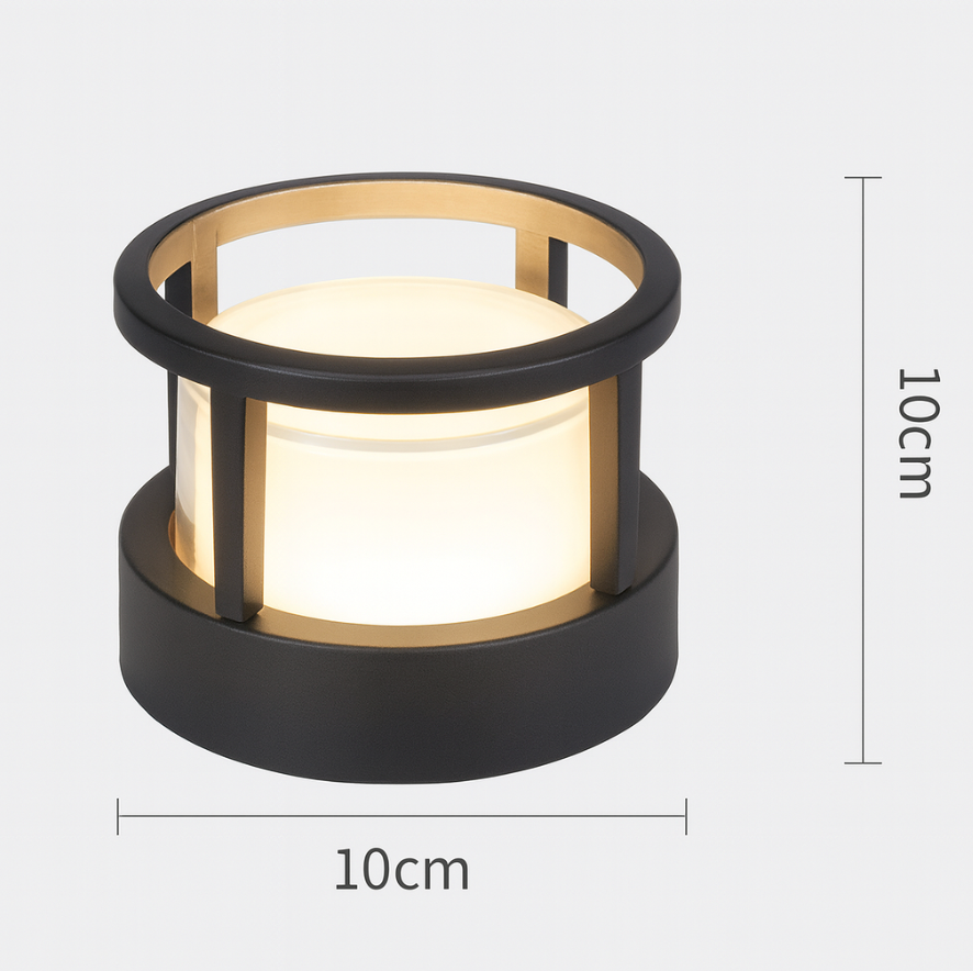 Black Aluminum LED Pillar Light with Diffuser