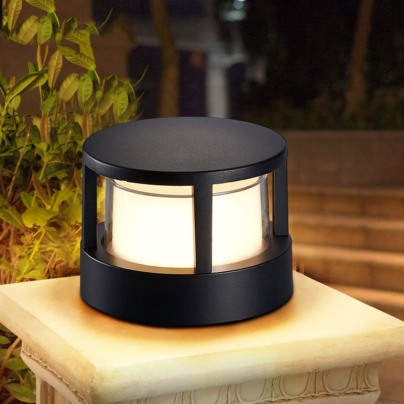 Black Aluminum LED Pillar Light with Diffuser