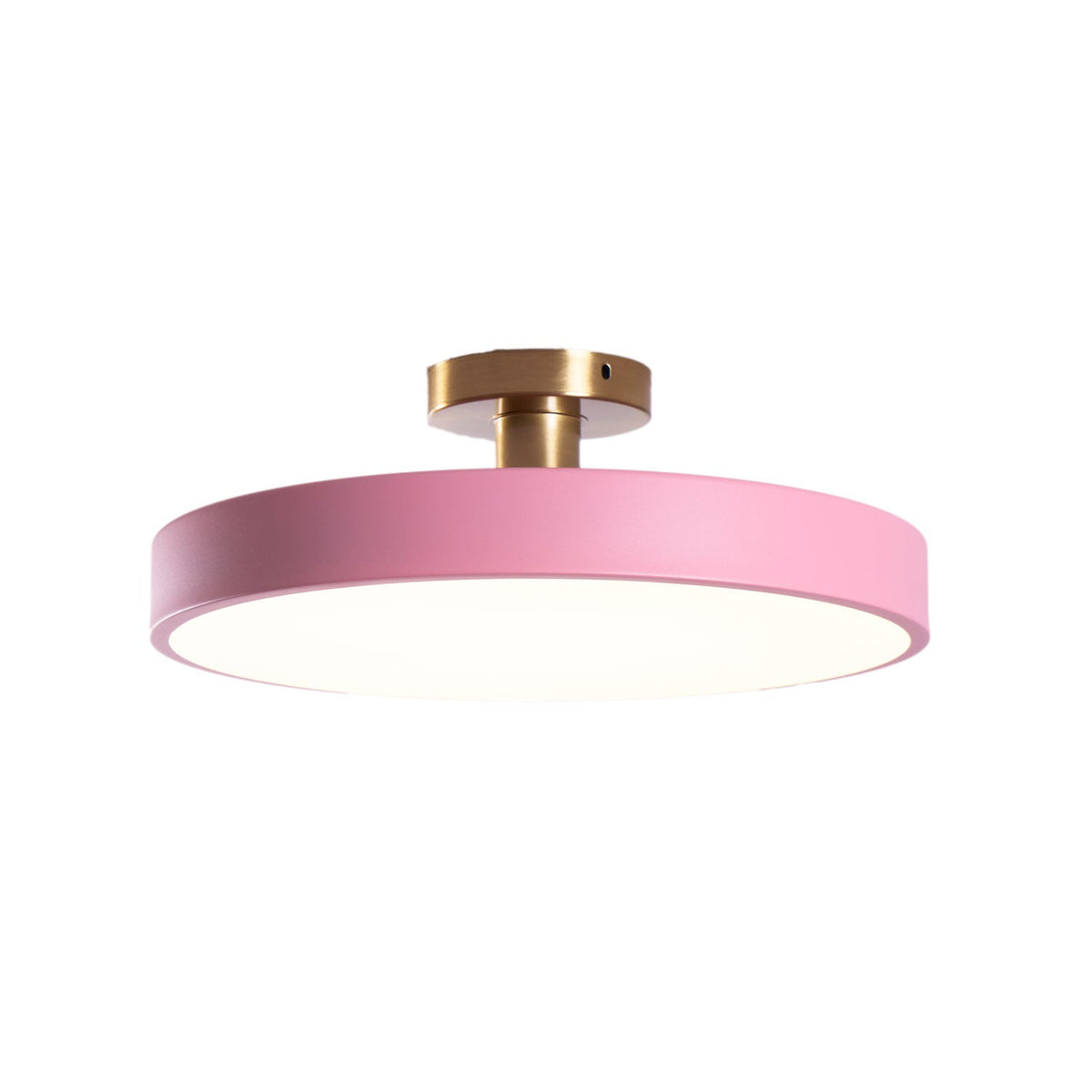 Black Round LED Flush Mount Light Gold Accent