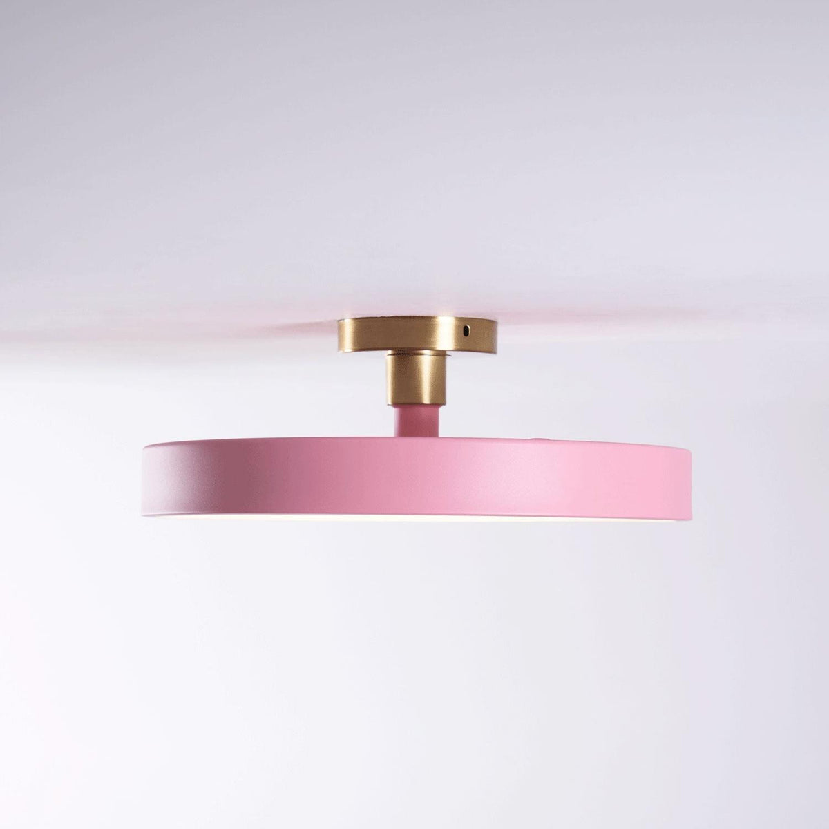 Black Round LED Flush Mount Light Gold Accent