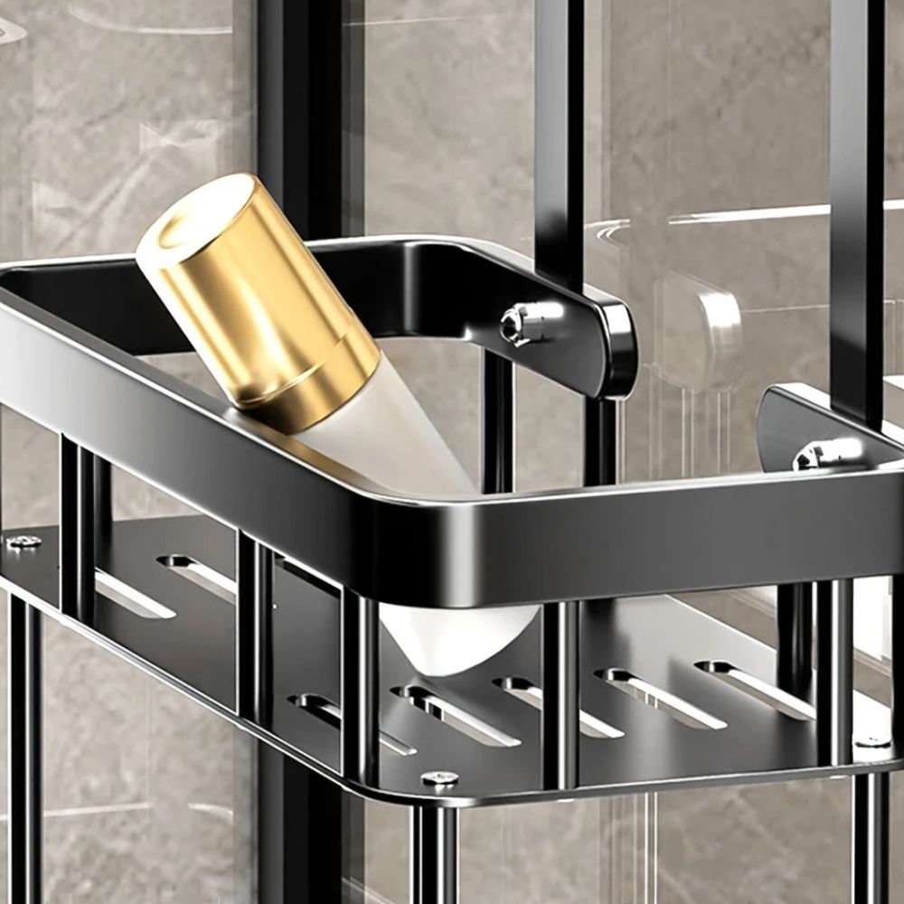 Black Stainless Steel Double Tier Caddy Rack