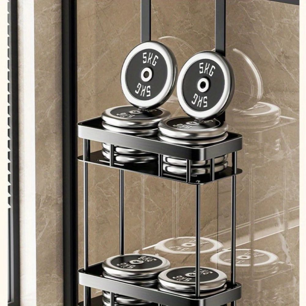 Black Stainless Steel Double Tier Caddy Rack