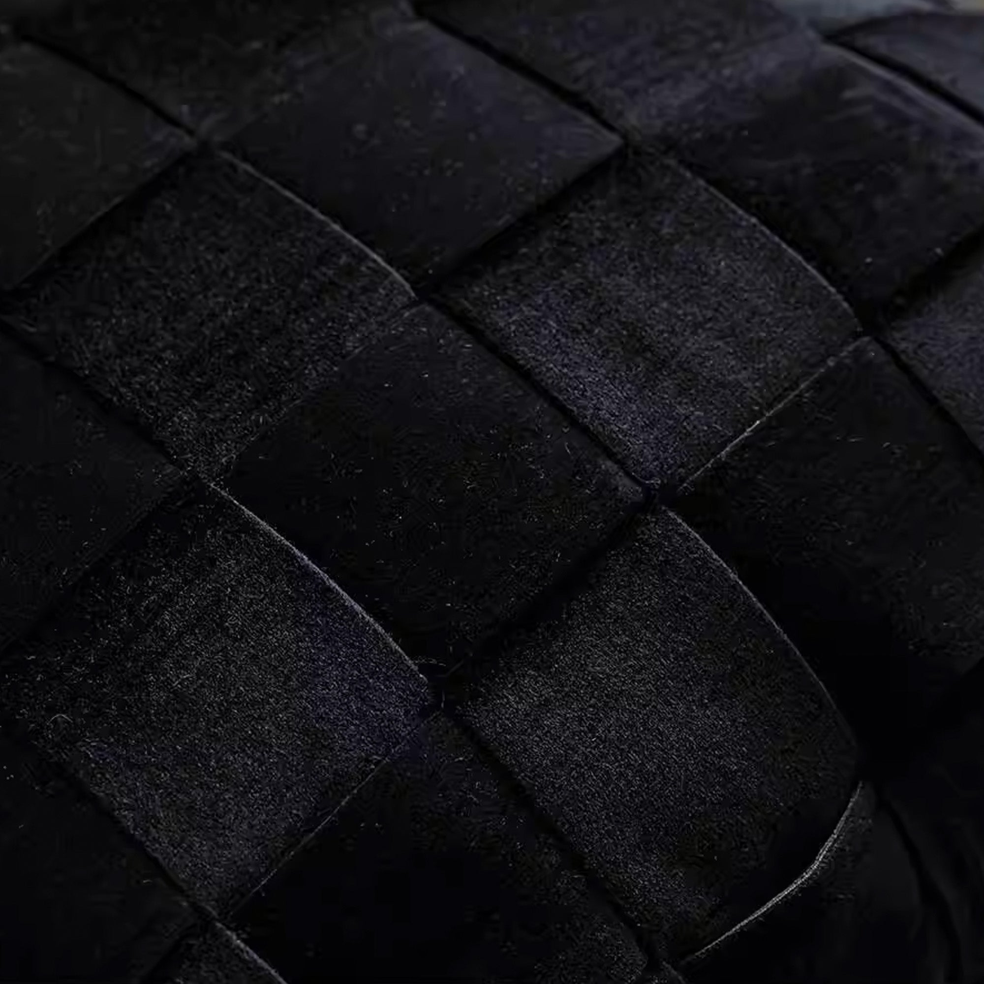 Black Velvet Woven Square Pillow Cover
