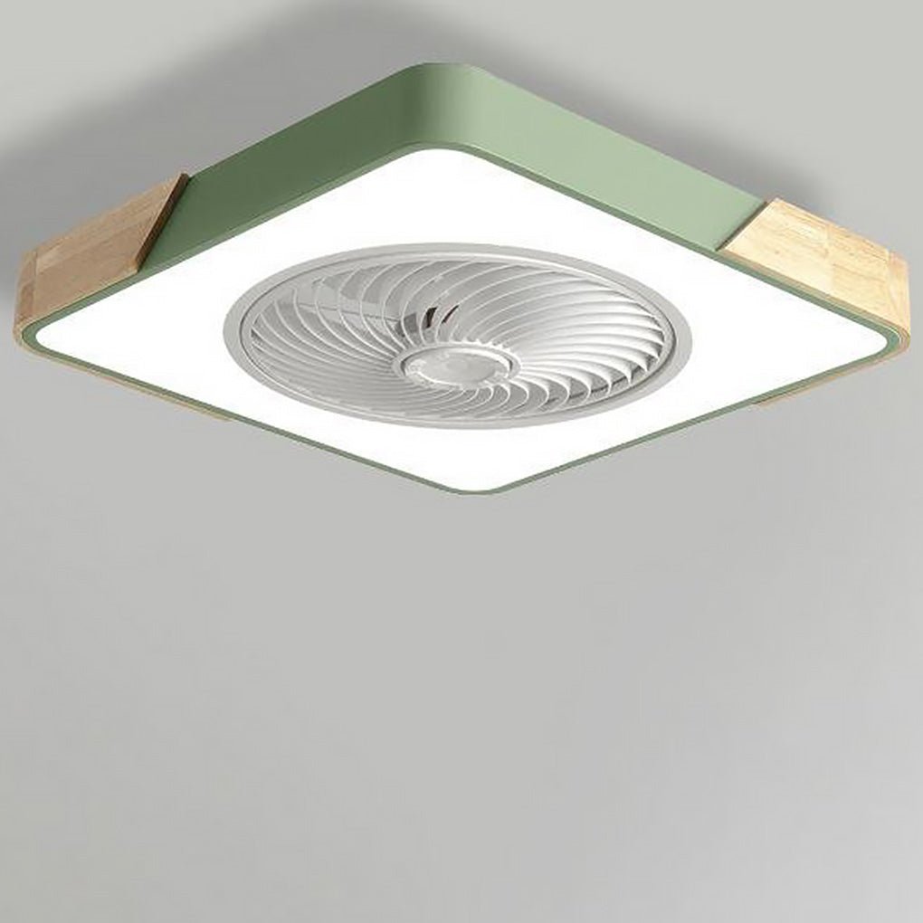 Modern Wood Ceiling Light with Integrated Fan