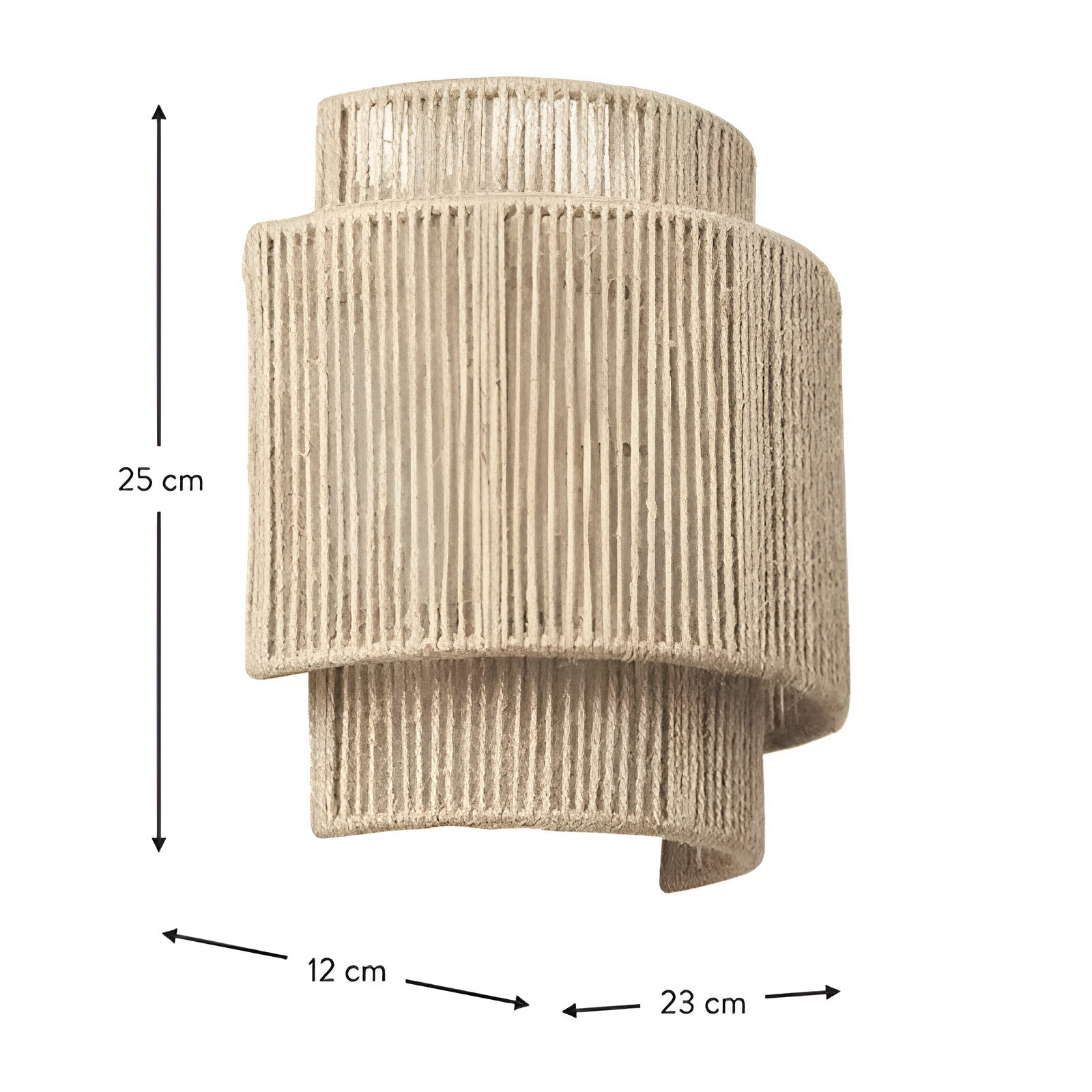 Boho Hemp Rope Wall Sconce with Layered Shade