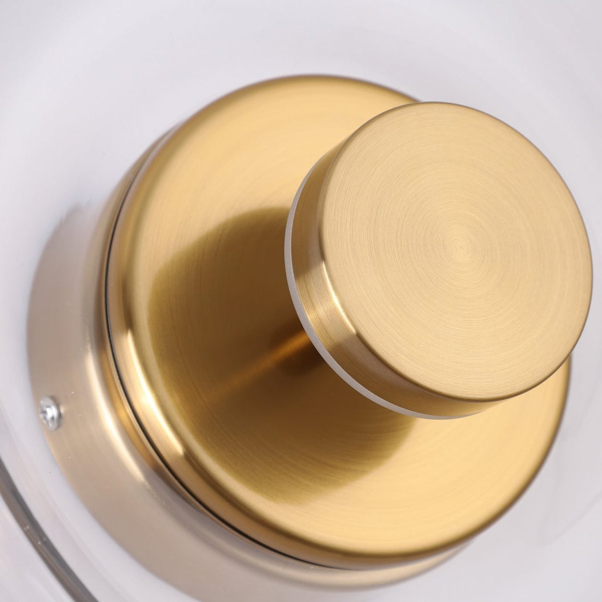Brass Glass Round Wall Sconce with Halo Glow