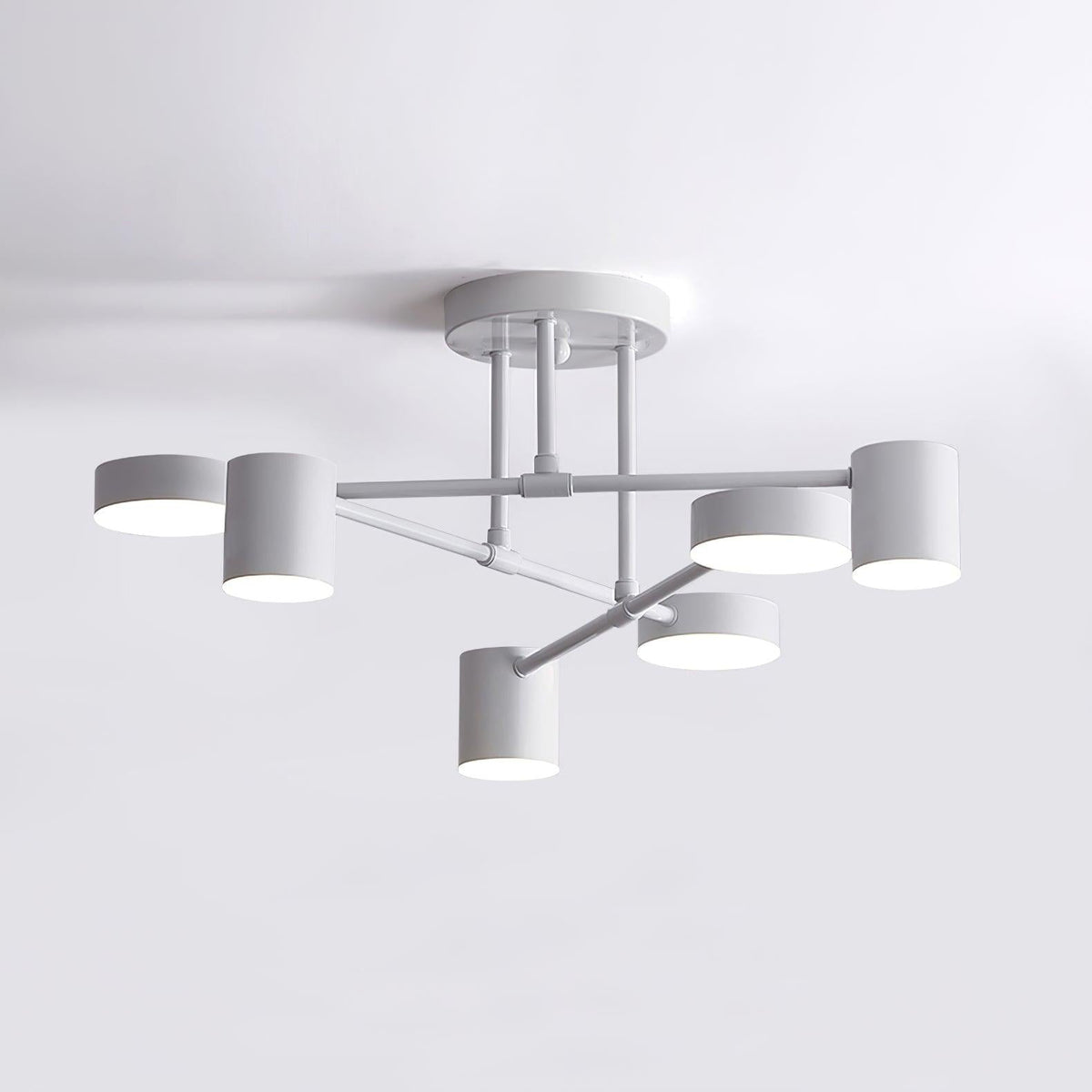 Brass Globe Sputnik 6-Light Ceiling Fixture