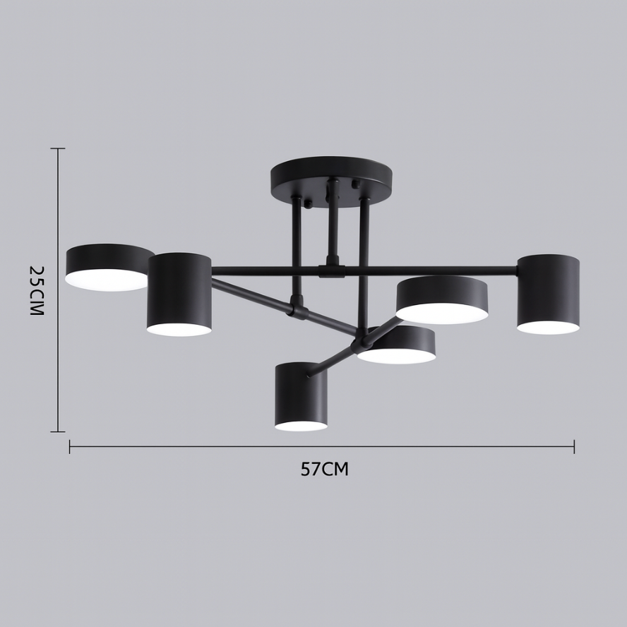 Brass Globe Sputnik 6-Light Ceiling Fixture
