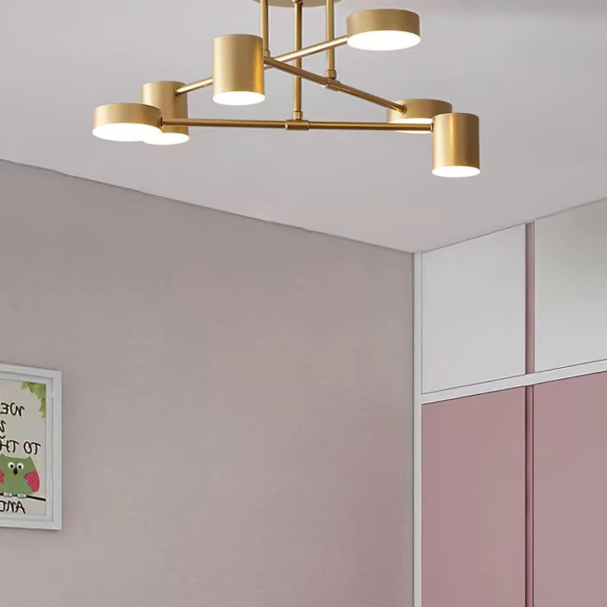 Brass Globe Sputnik 6-Light Ceiling Fixture