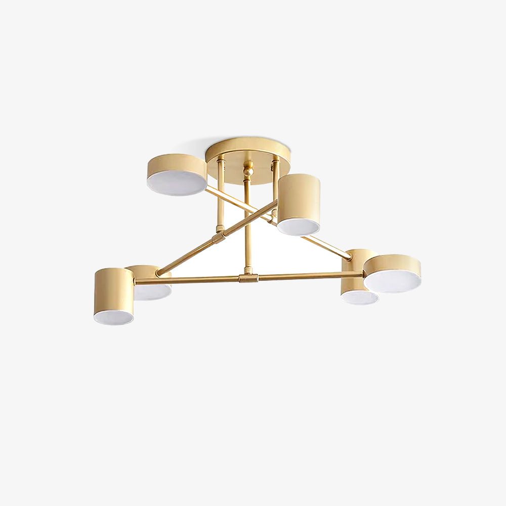Brass Globe Sputnik 6-Light Ceiling Fixture