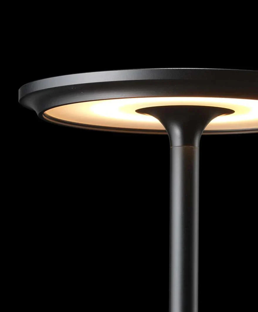 Brass Rechargeable Table Lamp with Disc Shade