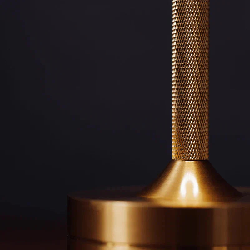 Brass Rechargeable Table Lamp with Disc Shade