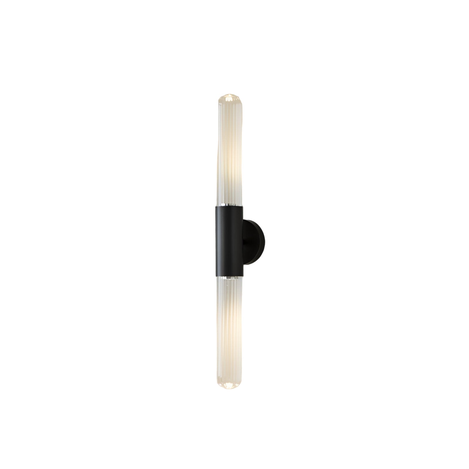 Brass Ripple Glass Wall Sconce with Dual Glow