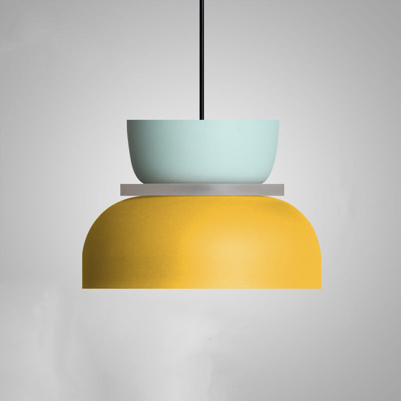 Nordic Zinc Dome Pendant Light with Dual Tone