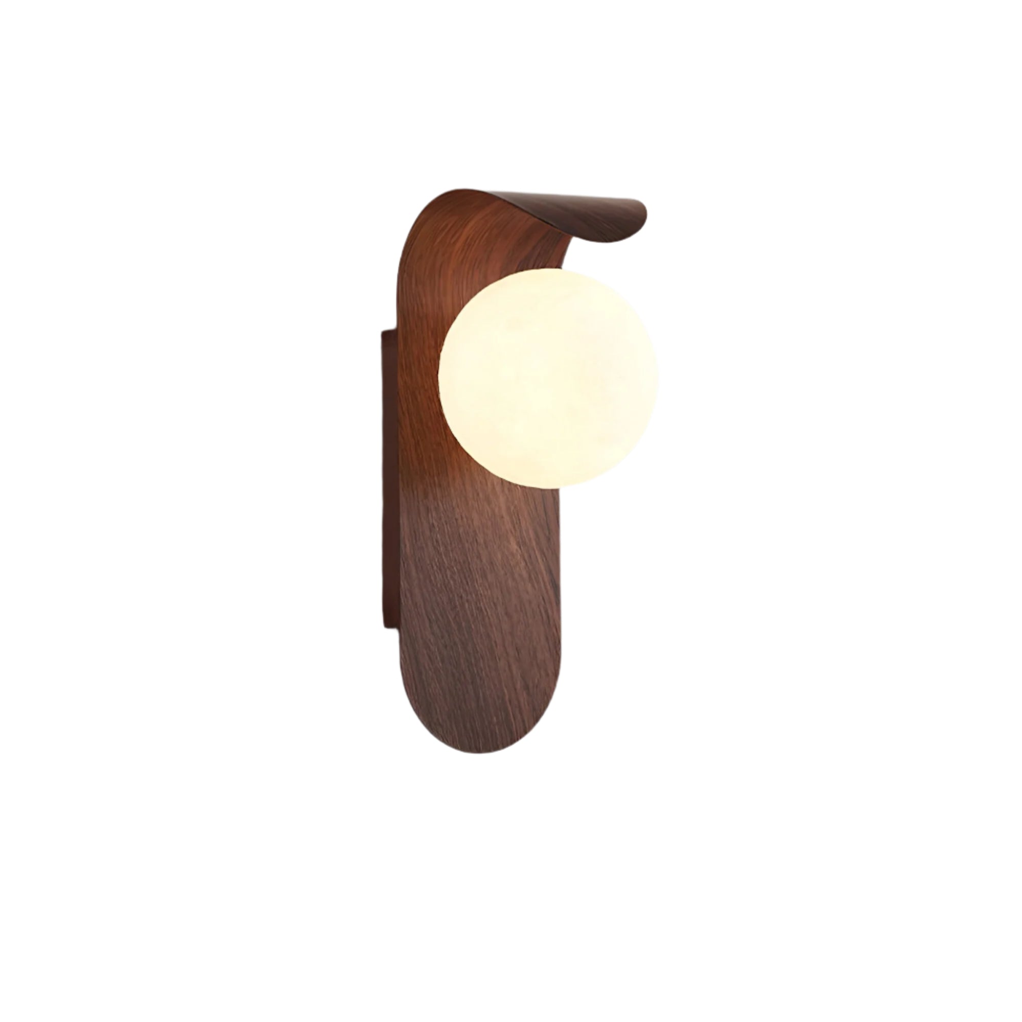 Nordic Wood Globe Wall Sconce with LED Glow