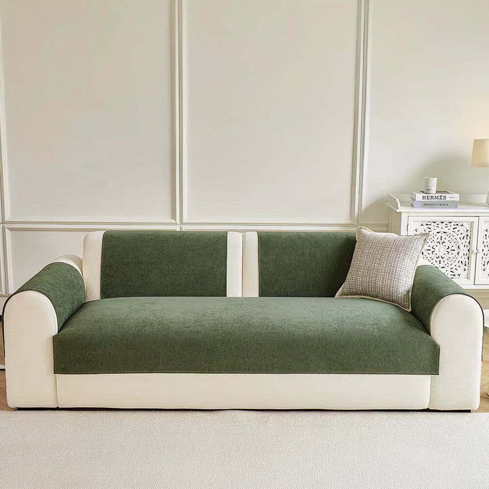 Chenille Sofa Cover with Secure Non-Slip Grip