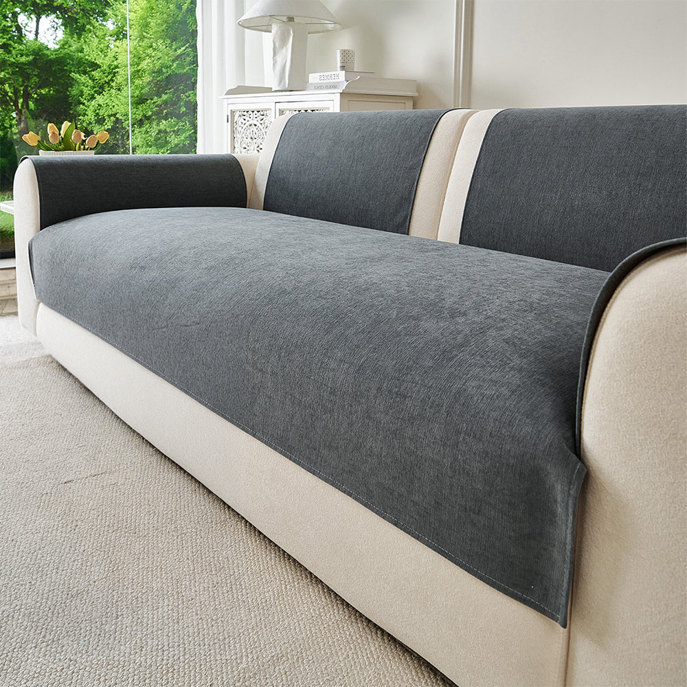 Chenille Sofa Cover with Secure Non-Slip Grip
