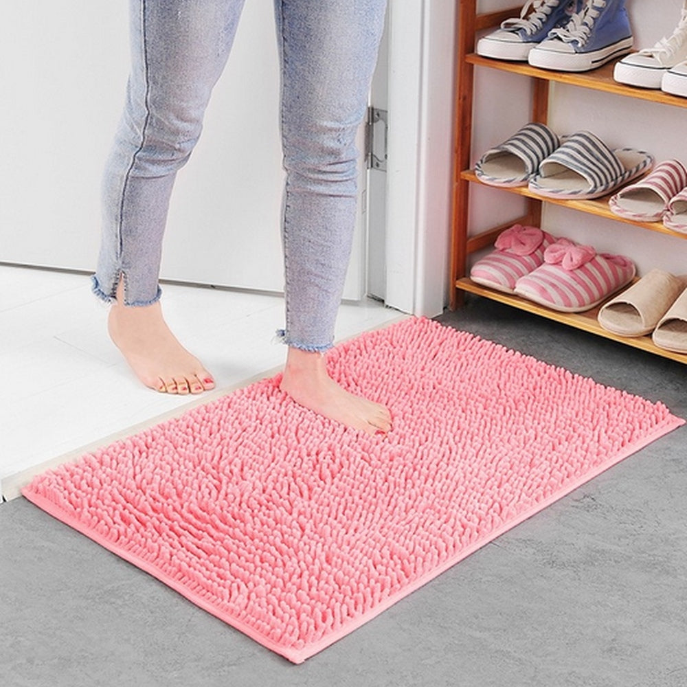 Chenille Soft Bath Mat with Foam Padding