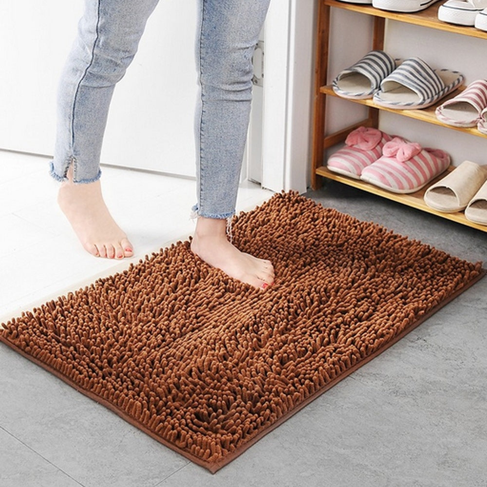 Chenille Soft Bath Mat with Foam Padding