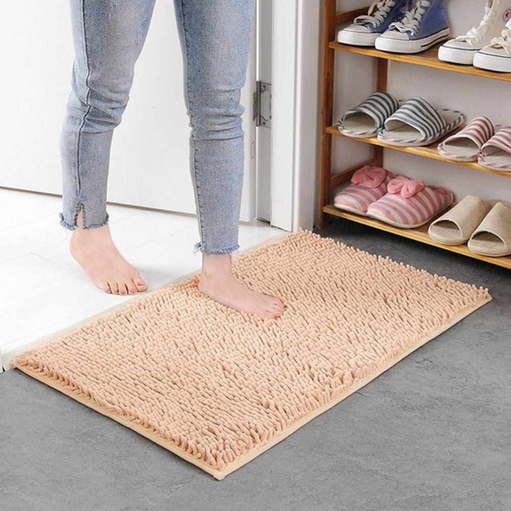 Chenille Soft Bath Mat with Foam Padding