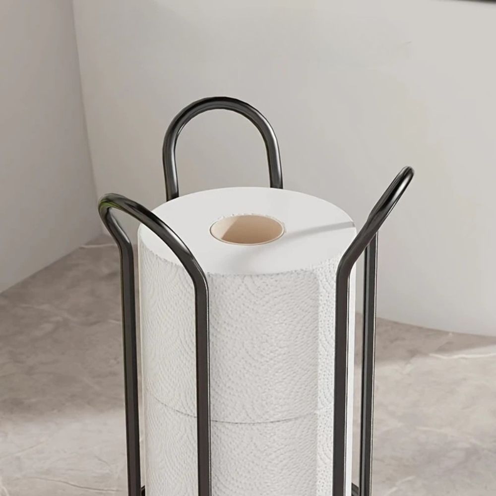 Chrome Toilet Paper Stand with Elevated Base