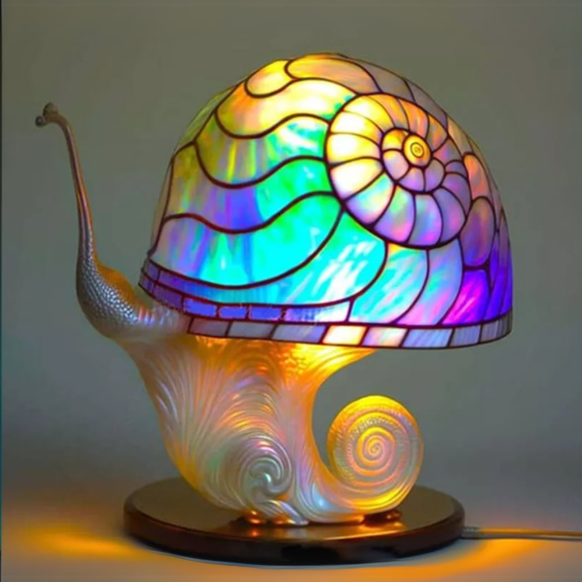 Colorful Resin Mushroom Lamp with LED Glow