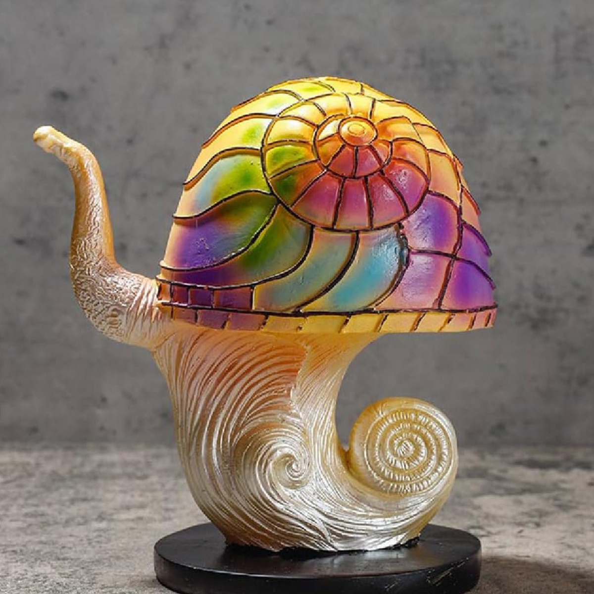 Colorful Resin Mushroom Lamp with LED Glow