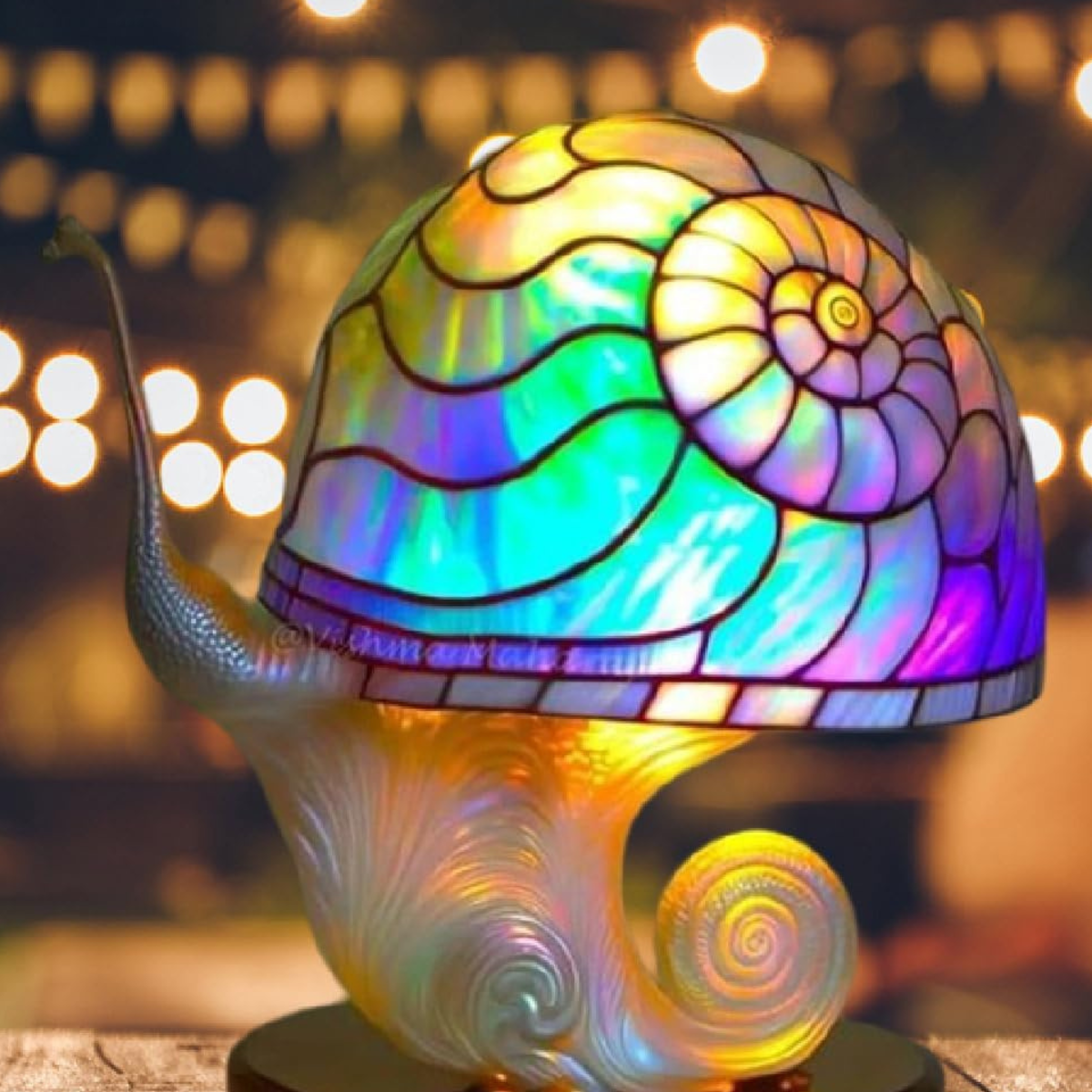 Colorful Resin Mushroom Lamp with LED Glow