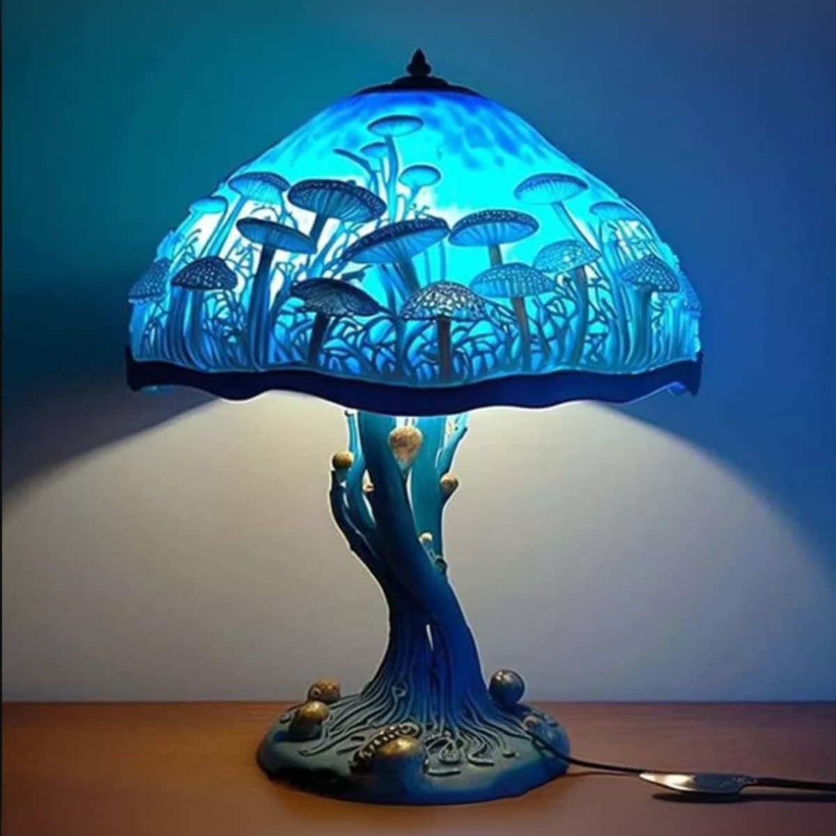 Colorful Resin Mushroom Lamp with LED Glow