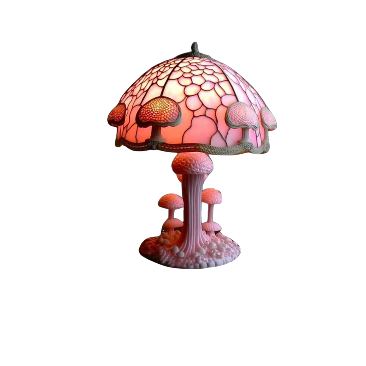 Colorful Resin Mushroom Lamp with LED Glow