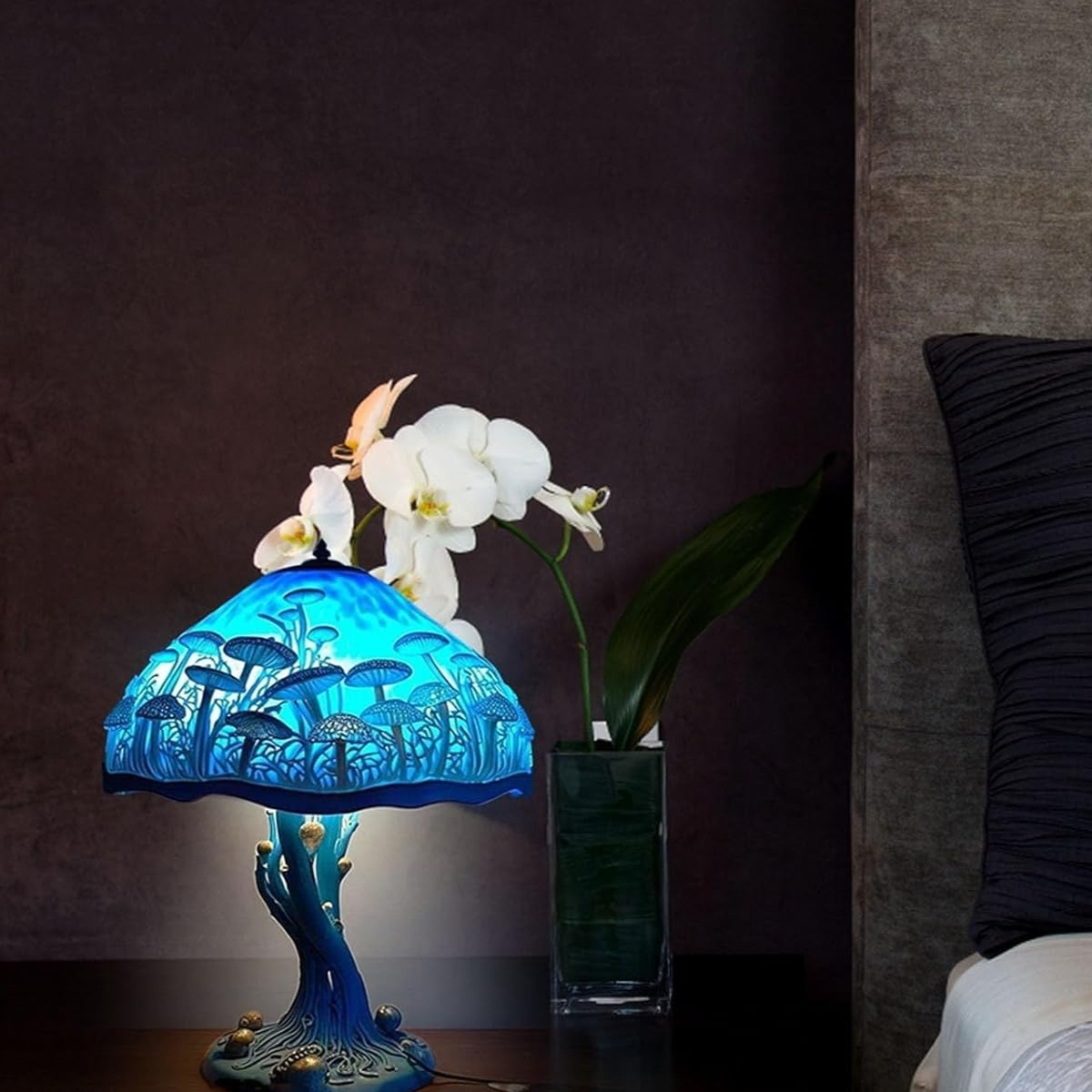 Colorful Resin Mushroom Lamp with LED Glow