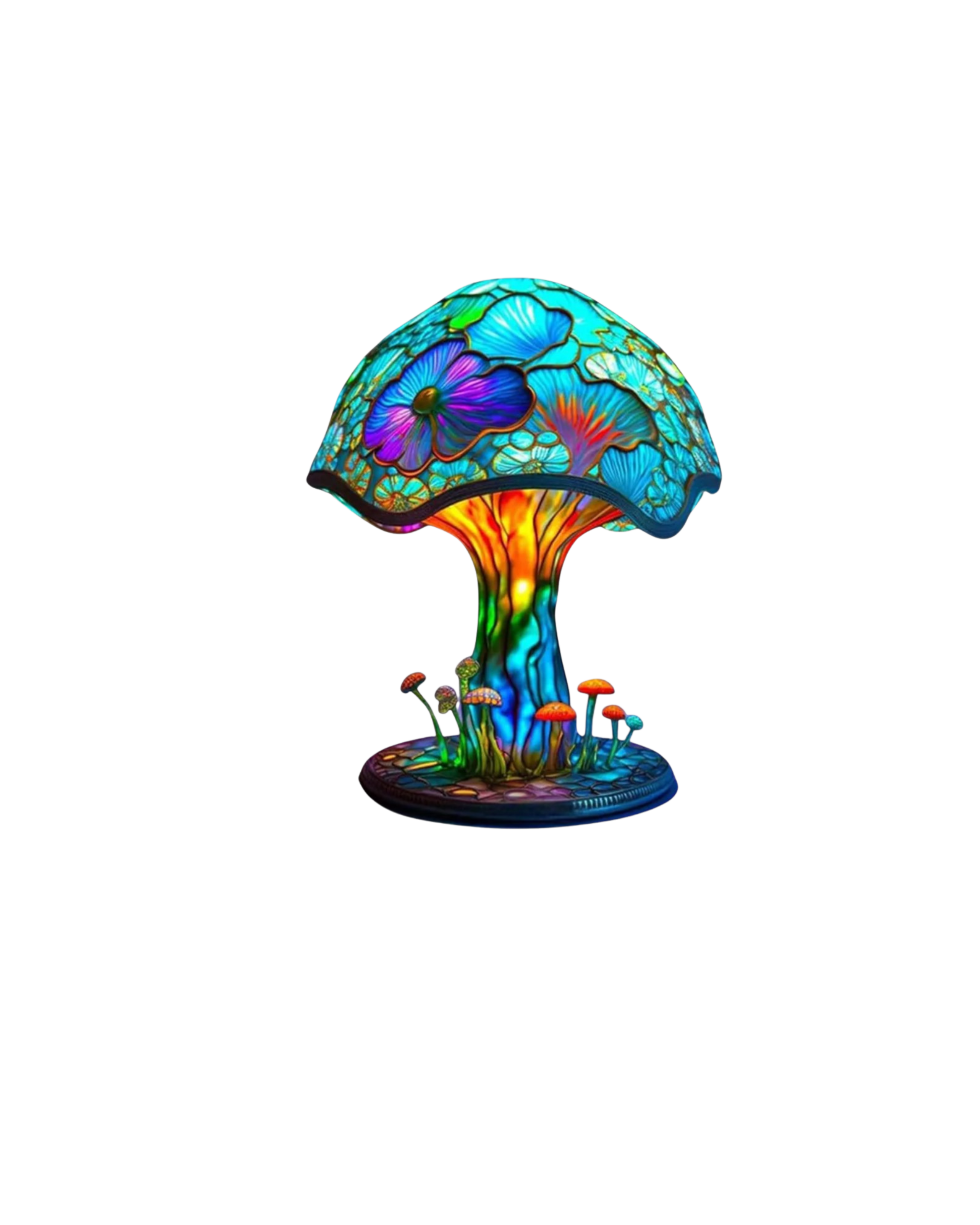 Colorful Resin Mushroom Lamp with LED Glow