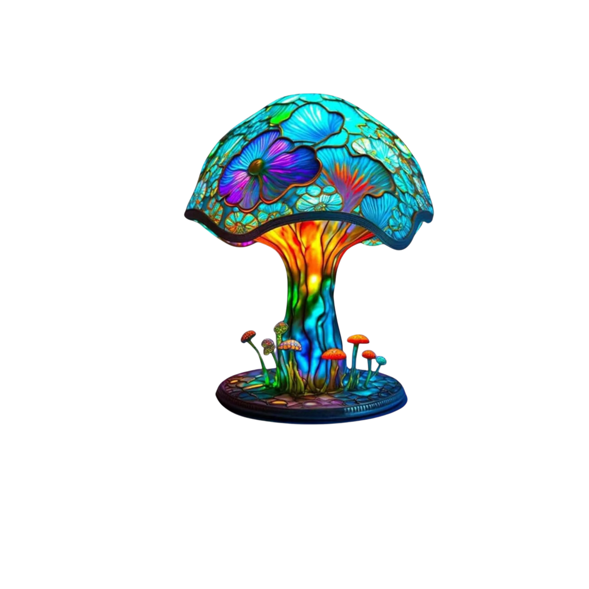 Colorful Resin Mushroom Lamp with LED Glow