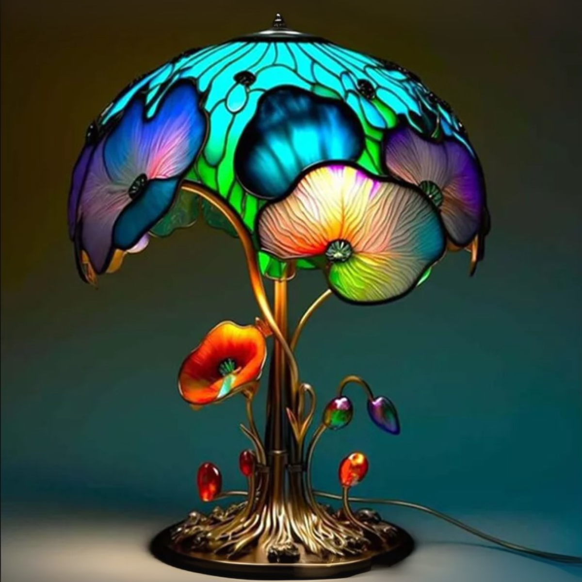 Colorful Resin Mushroom Lamp with LED Glow