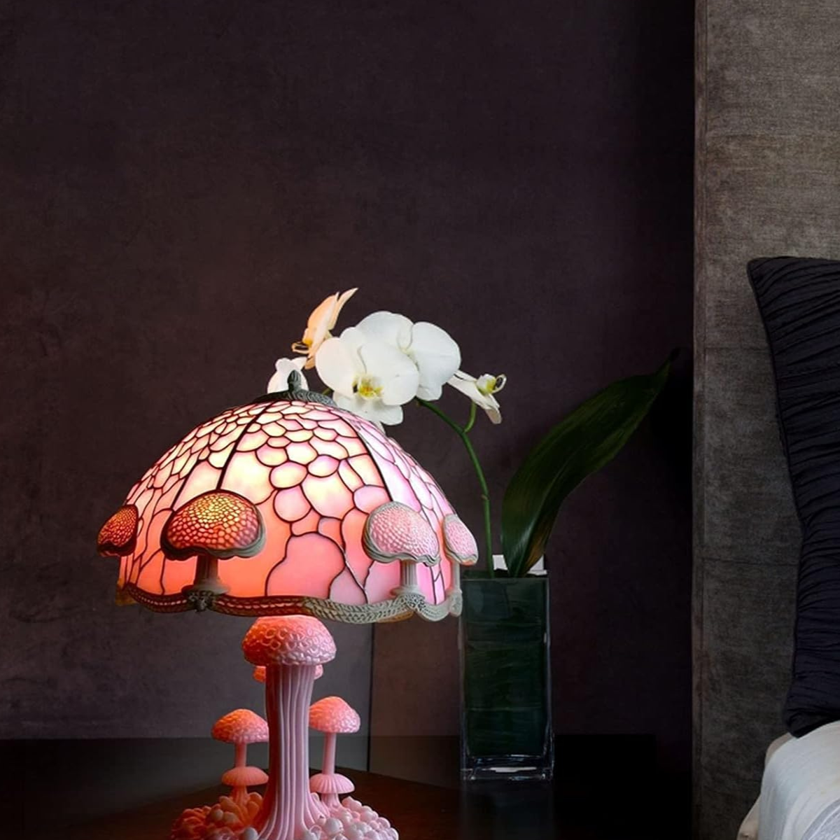 Colorful Resin Mushroom Lamp with LED Glow