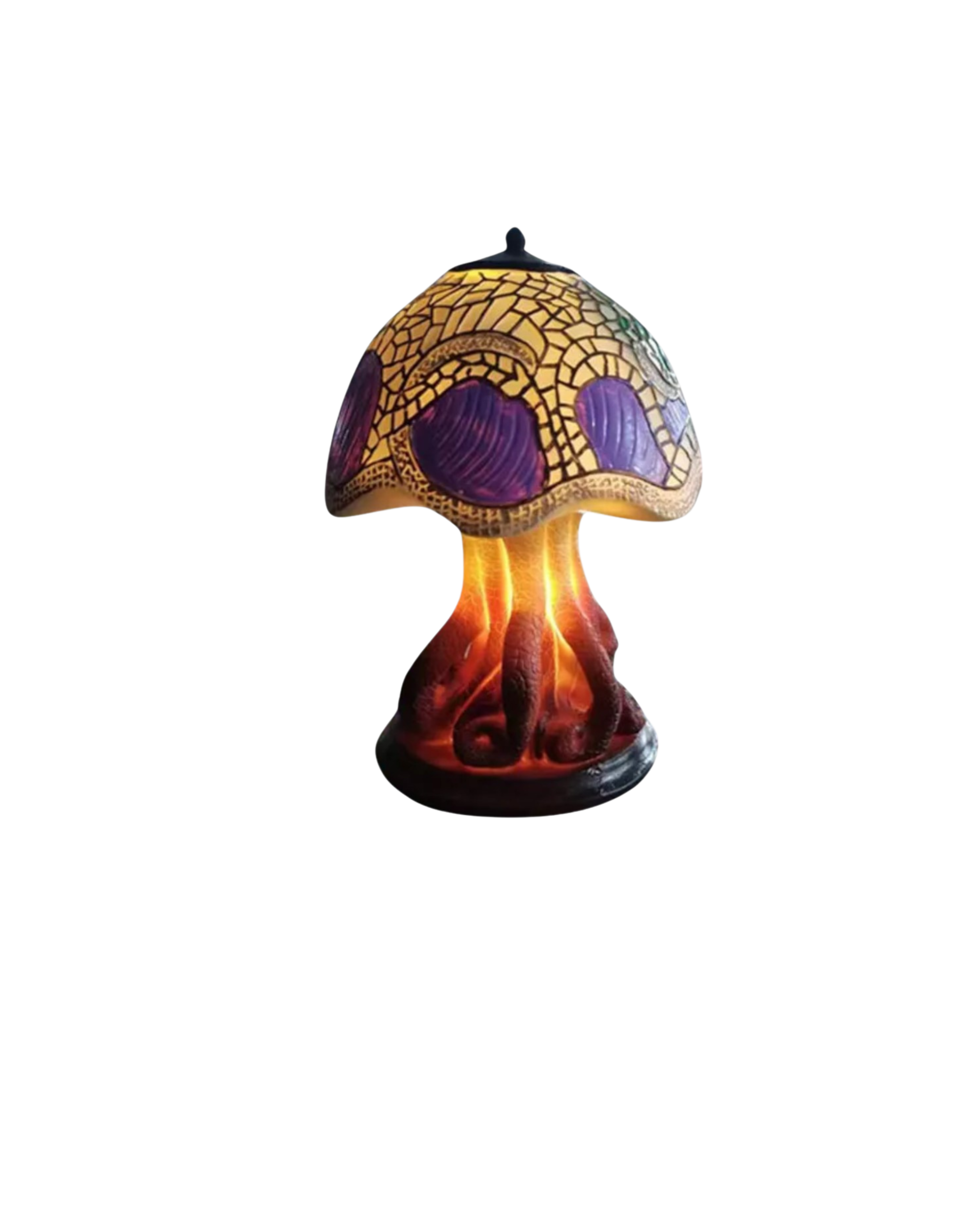 Colorful Resin Mushroom Lamp with LED Glow
