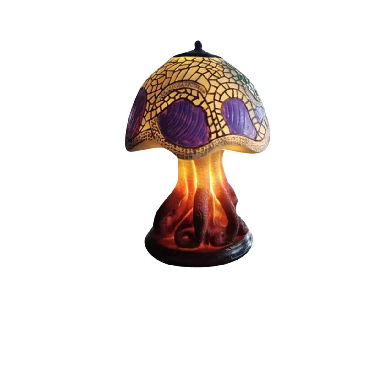 Colorful Resin Mushroom Lamp with LED Glow